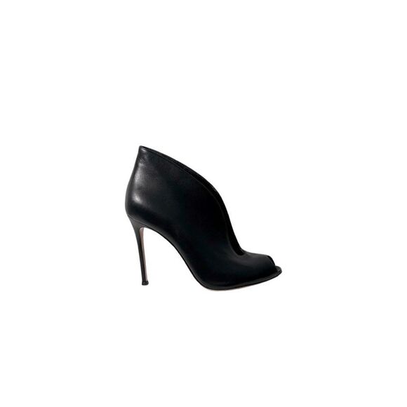 Gianvito Rossi Black Leather Vamp Booties Size 39.5 - Picture 5 of 16